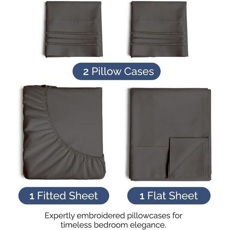 CGK Linens 4 Piece Sheet Set Premium Cooling, Soft & Wrinkle Free Sheet Set