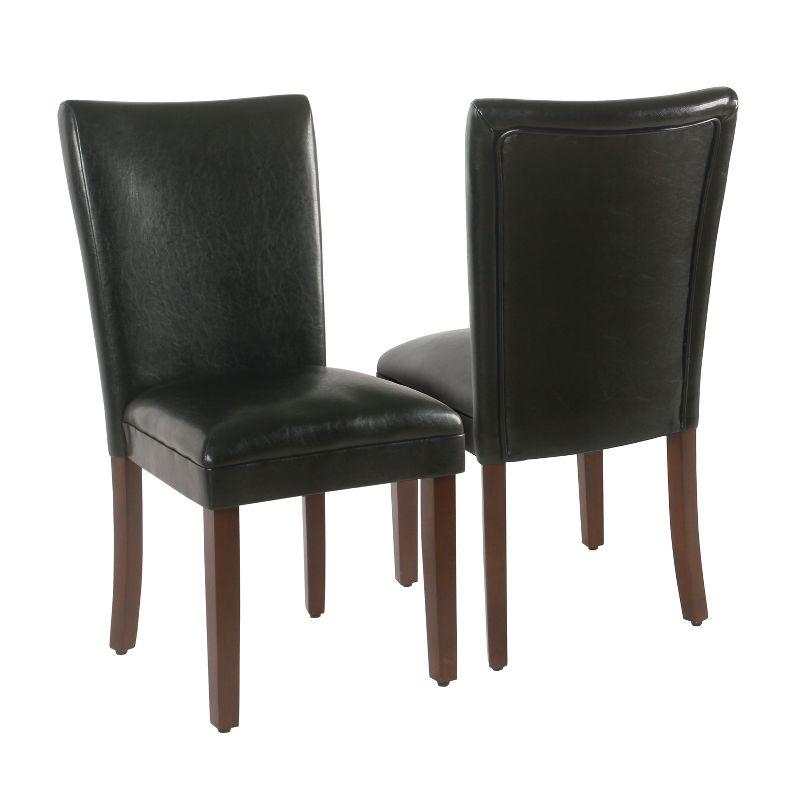 Black Faux Leather Upholstered Parsons Side Chair with Wood Legs