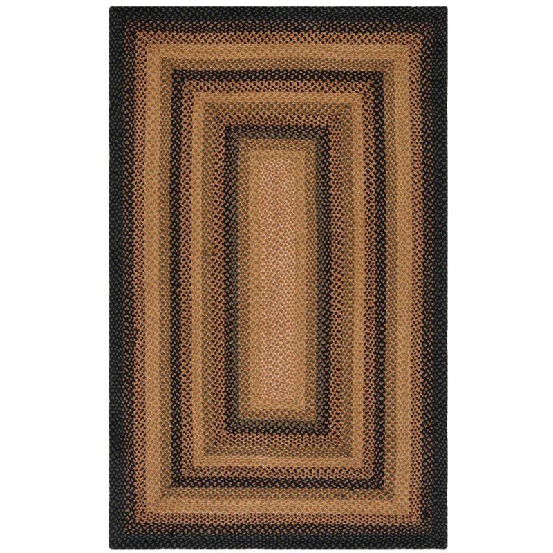 Braided BRD651 Flat Weave Indoor Area Rug - Gold/Sage - 4'x6' - Safavieh