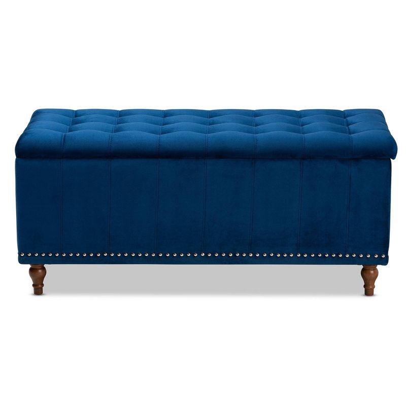 Kaylee Velvet Upholstered Button Tufted Storage Ottoman Bench - Baxton Studio