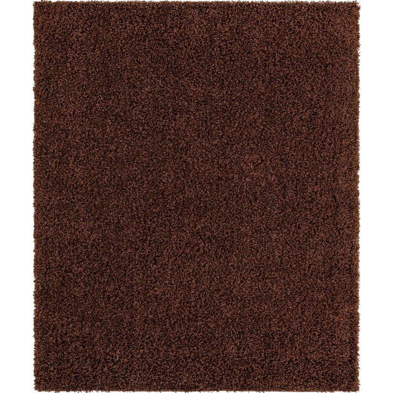 Unique Loom 8' 0 x 10' 0 Solid Shag Chocolate Brown Area Rug