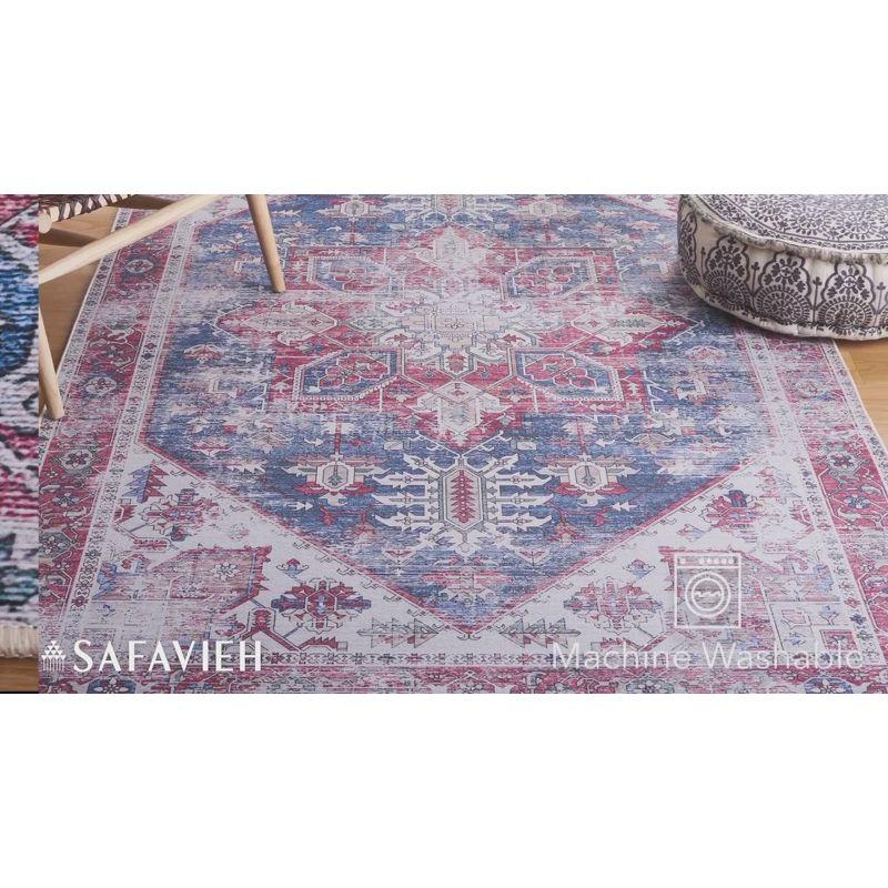 Tucson Vintage Persian TSN102 Power Loomed Machine Washable Skid-Resistant Indoor Area Rug - Grey Blue/Rust - 8'x10' - Safavieh