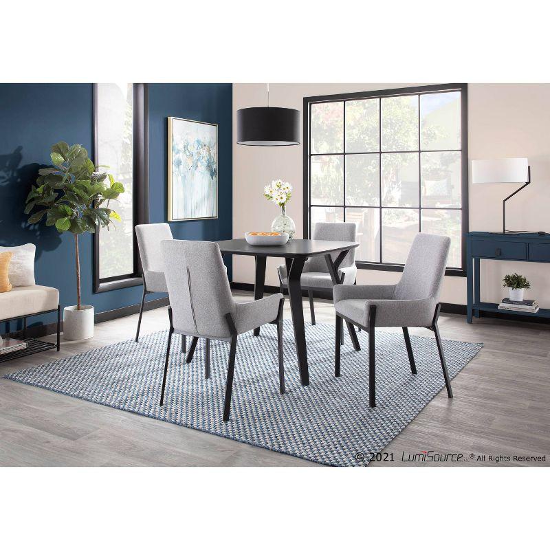 LumiSource 38" Folia Mid-Century Modern Dining Table Wood Black: Square, 4-Seat, Non-Extension, 1-Year Warranty