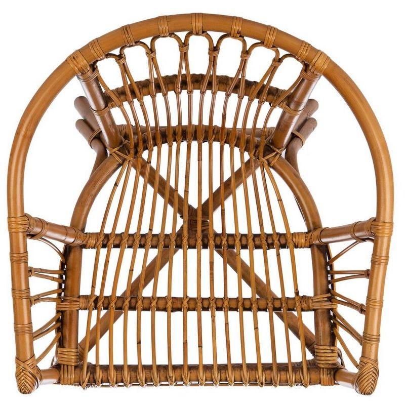 Adriana Rattan Accent Chair - Set of 2 - ACH6505 - Honey Brown Wash - Safavieh