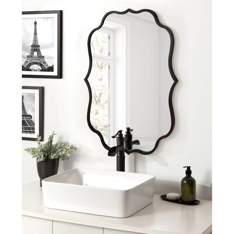 Higby 34.5" x 28.5" Gold Scalloped Wall Mirror