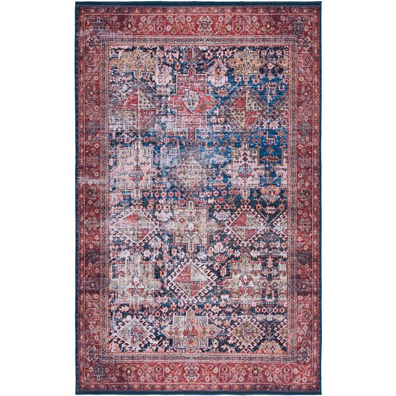 Gadbois Oriental Navy/Rust Area Rug