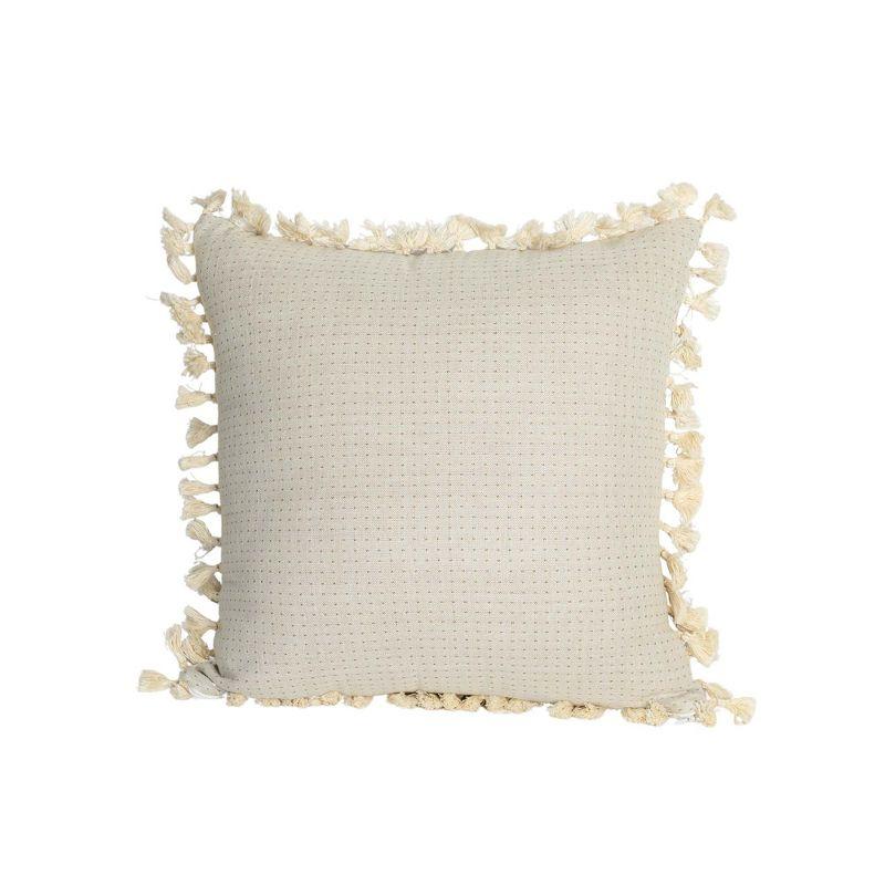 Boho Tassels Cotton Reversible Throw Pillow