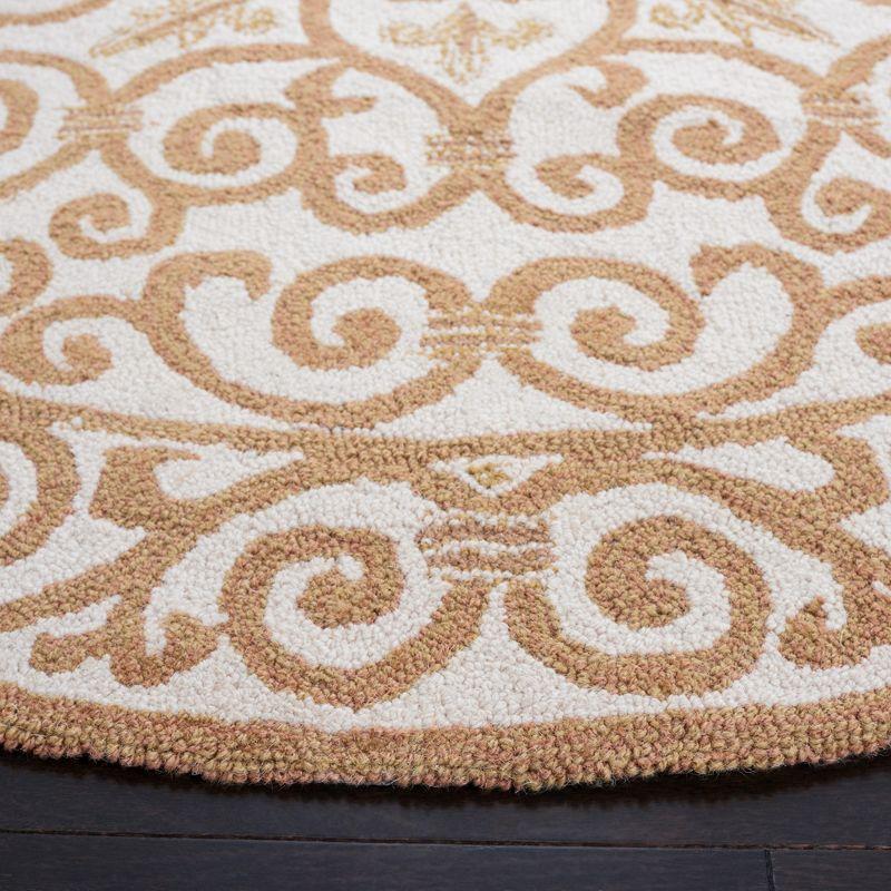 Chelsea HK11 Handmade Area Rug - 3' Round - Ivory/Gold - Safavieh