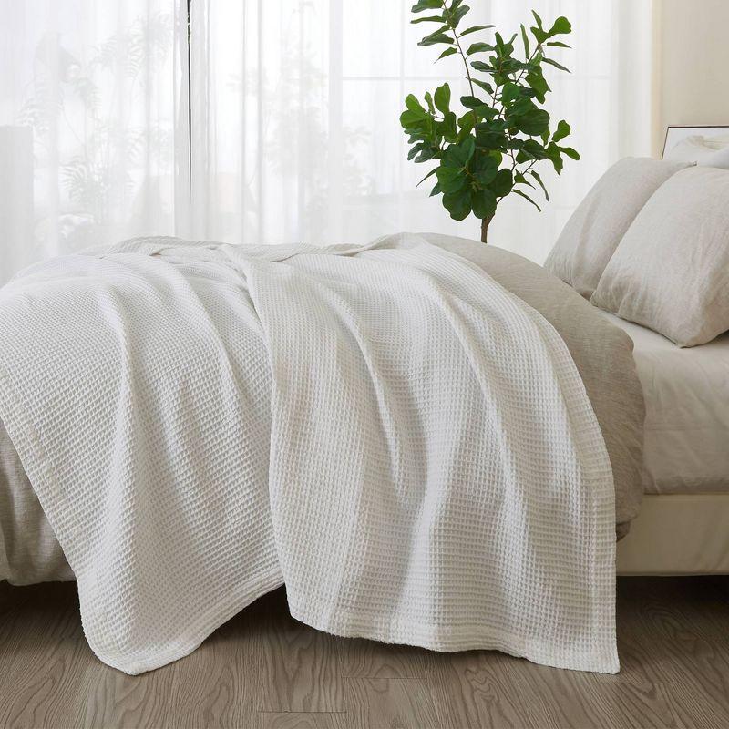 Solid Cotton Waffle Weave Blanket