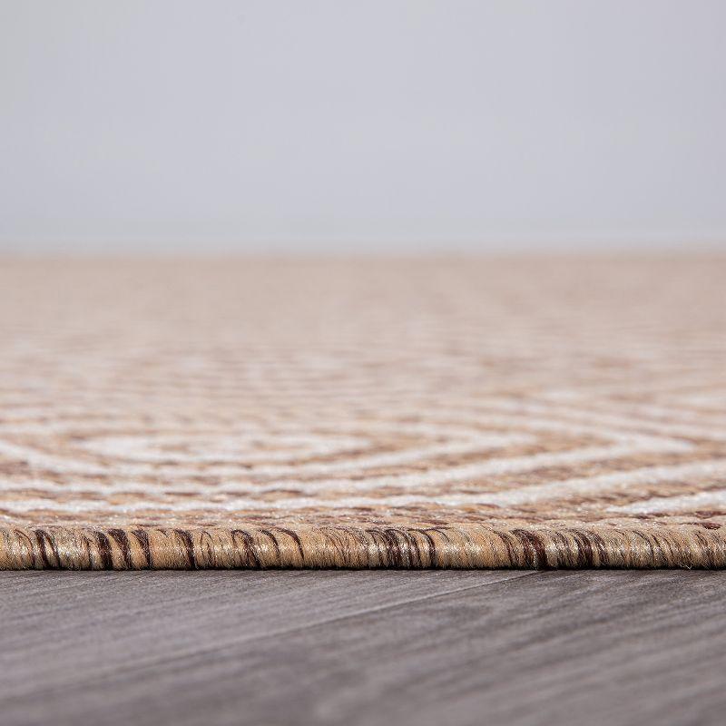 World Rug Gallery Modern Geometric Textured Flat Weave Indoor/Outdoor Area Rug - BROWN 7'10"X10'