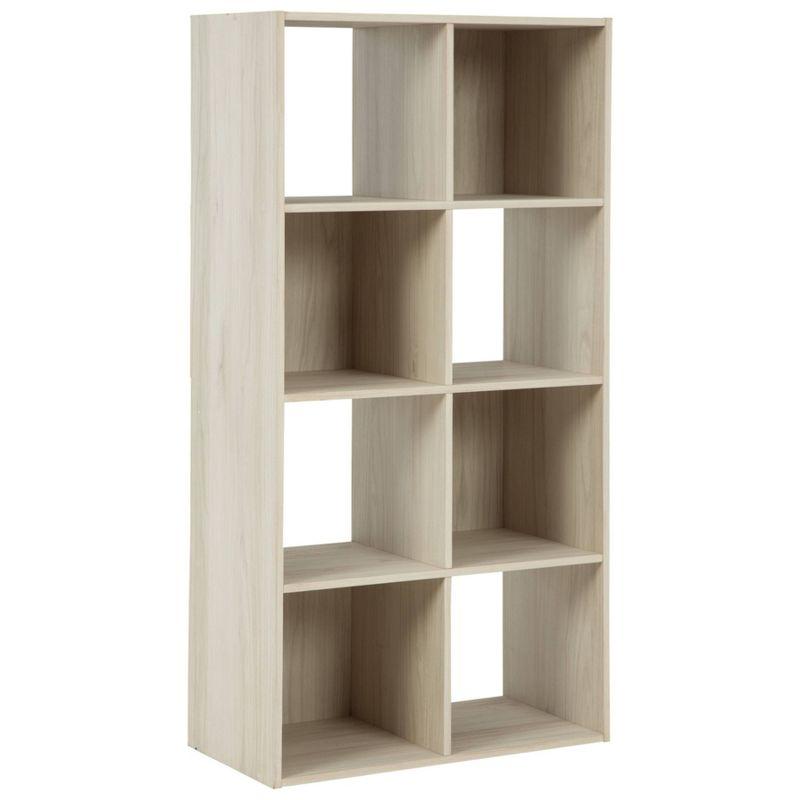 White Oak Transitional 8-Cube Organizer Shelf