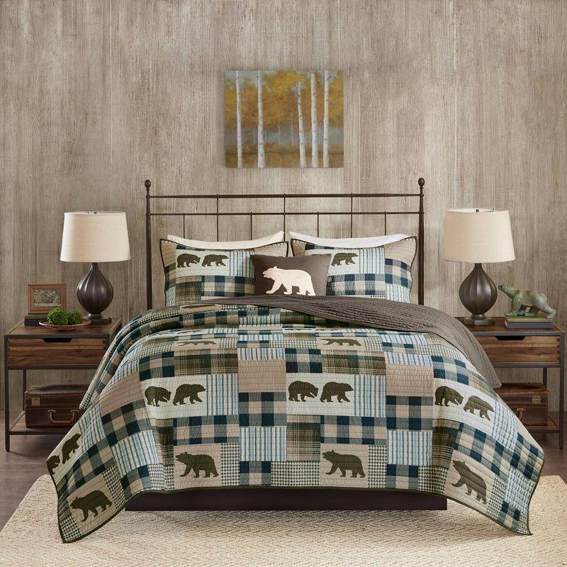 4pc T Falls Oversized Reversible Quilt Set Brown/Blue - Woolrich