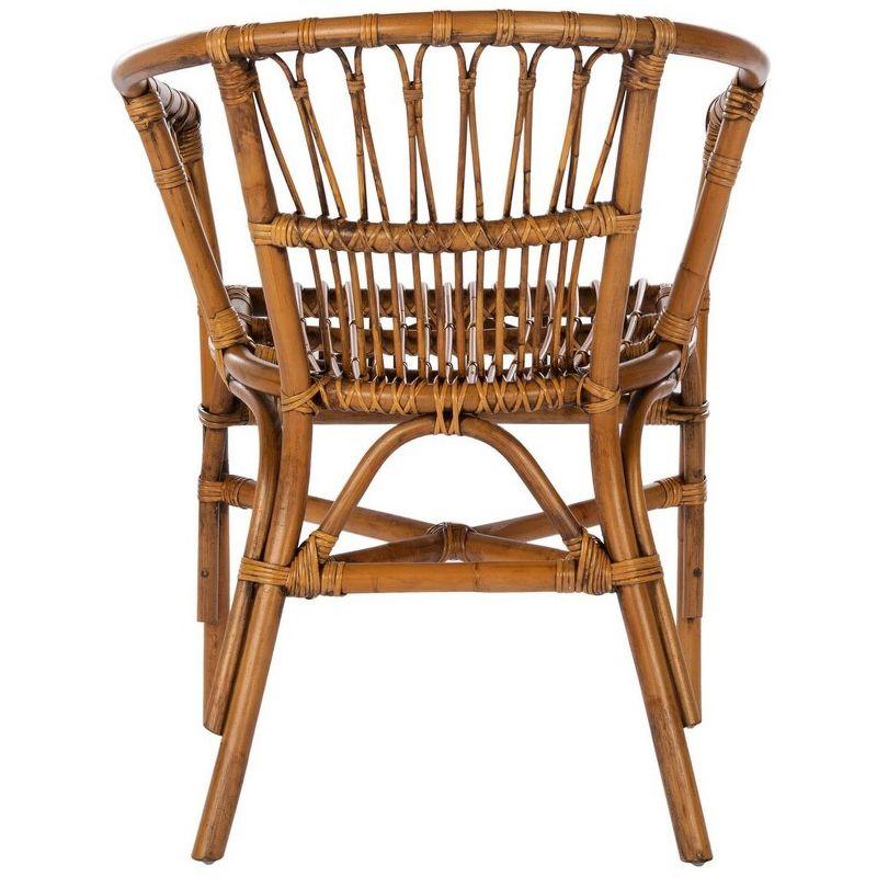 Adriana Rattan Accent Chair - Set of 2 - ACH6505 - Honey Brown Wash - Safavieh