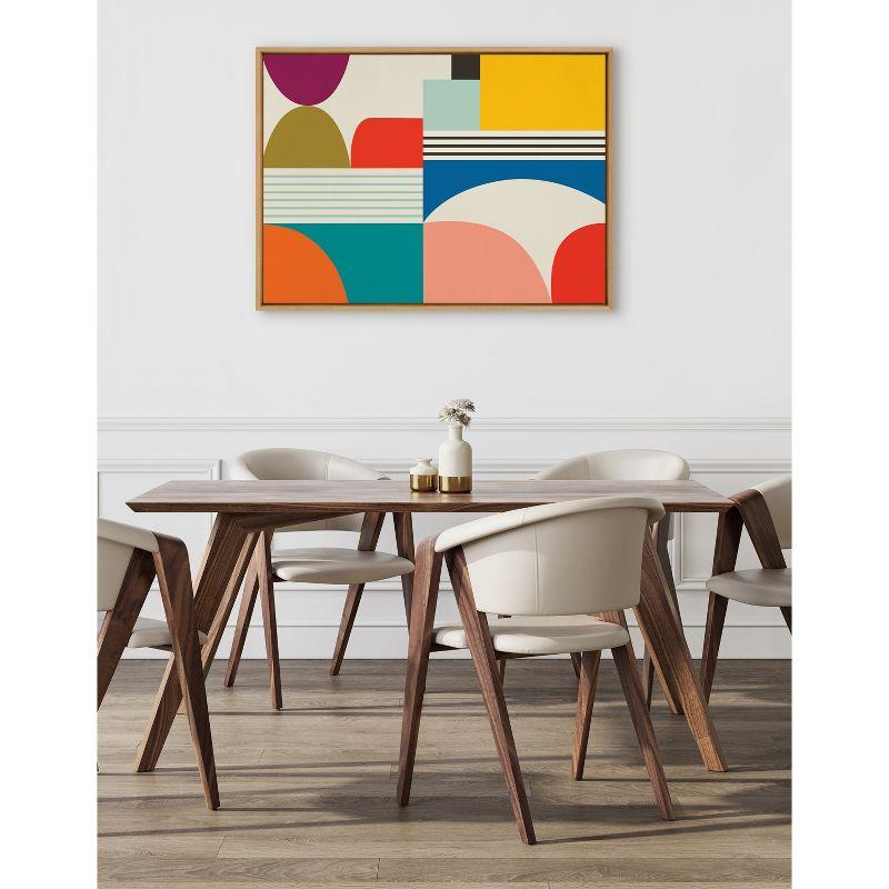 Sylvie Mid-Century Modern Pattern Framed Canvas - Kate & Laurel All Things Decor