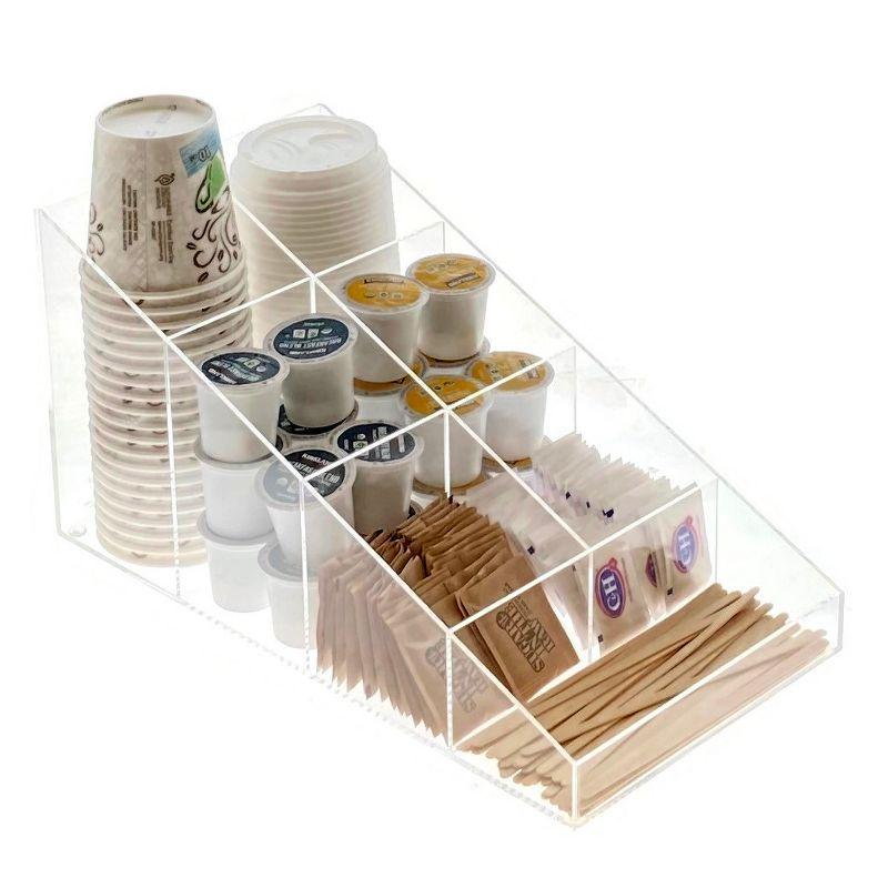 Vandue Ondisplay Java Joe Acrylic Breakroom Kitchen Coffee Station Organizer For Cups/lids/sugar/tea/stirrers
