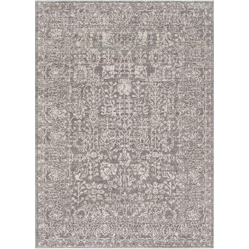 Elysian Gray Floral Tufted 9' x 12' Synthetic Area Rug