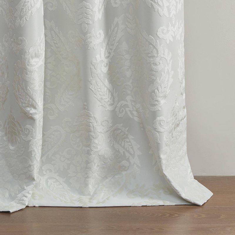 White Polyester Blackout Grommet Curtain Panel