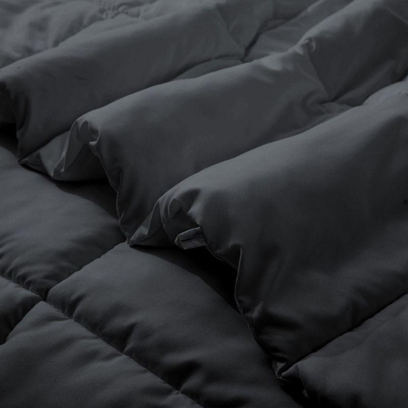 Peace Nest Lightweight Down Alternative Comforter Duvet Insert with Soft Microfiber Shell, Black, Full