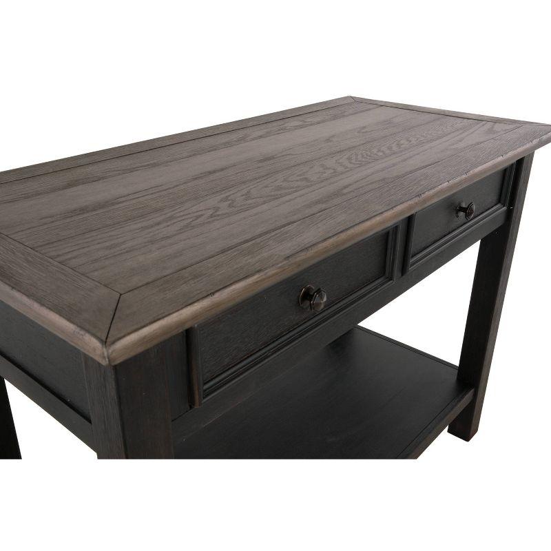 Tyler Creek Sofa/Console Table Grayish Brown/Black - Signature Design by Ashley: Mid-Century Modern with Open Shelf, Storage Drawer