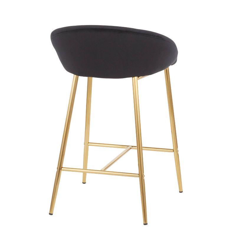 Wenty Glam Upholstered Counter Stool with Metal Frame (Set of 2)