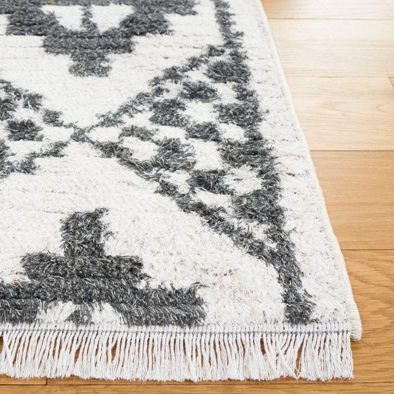 Augustine Nomadic Boho-Mod Black & Ivory Square Area Rug