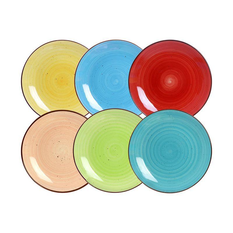 Elama Sebastian 24 Piece Double Bowl Stoneware Dinnerware Set in Assorted Colors