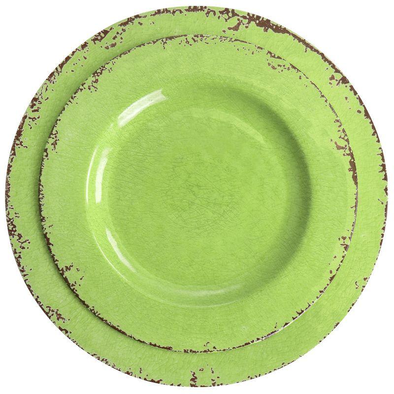 Laurie Gates By Gibson Mauna 12 Piece Green Melamine Dinnerware Set