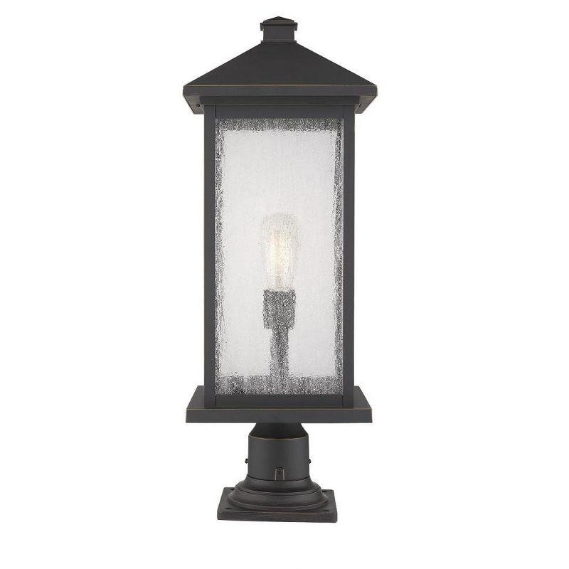 Portland Oil Rubbed Bronze Outdoor Post Light with Clear Glass