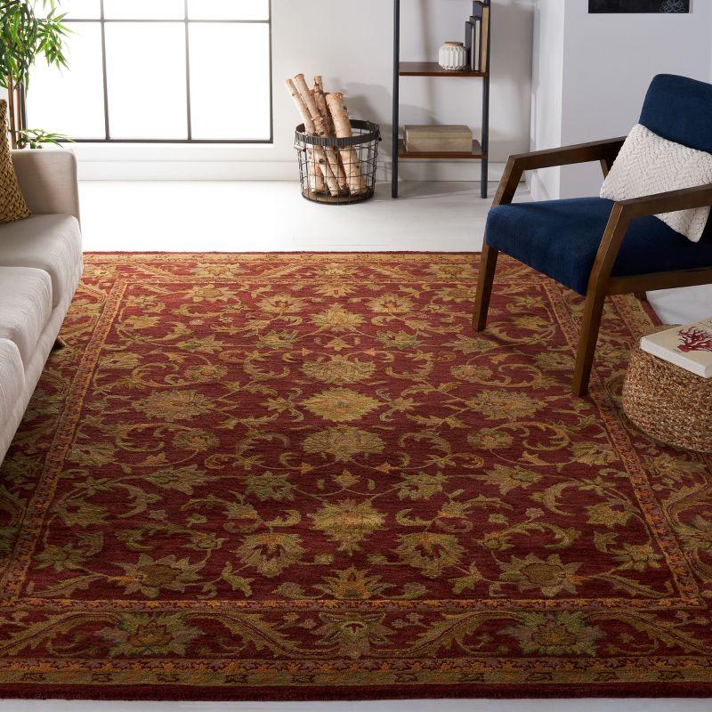 Antiquity AT52 Hand Tufted Indoor Area Rug - Wine/Gold - 8'x8' - Safavieh