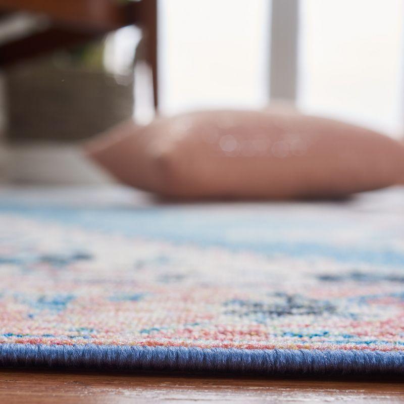 Journey JNY149 Power Loomed Machine Washable Slip Resistant Area Rug - Ivory/Blue - 5'5"x7'7" - Safavieh