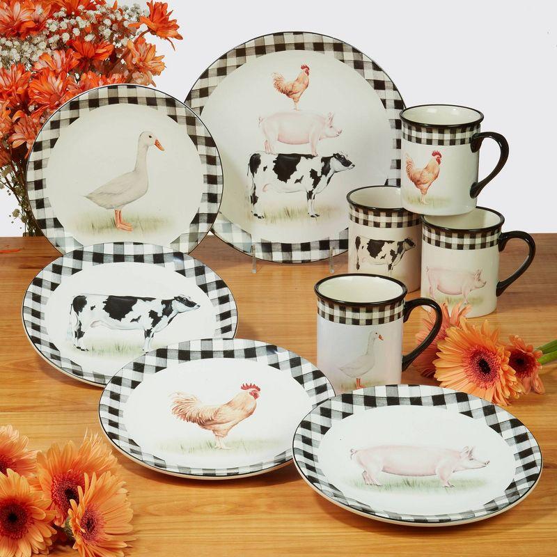 Certified International On The Farm Set Of 4  Dinner Plate