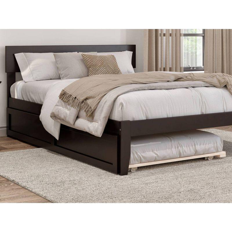 Espresso Twin Wood Frame Trundle Daybed