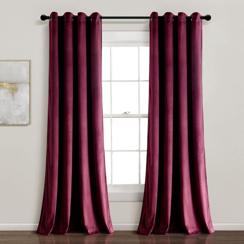 Prima Velvet Solid Blackout Polyester Curtain