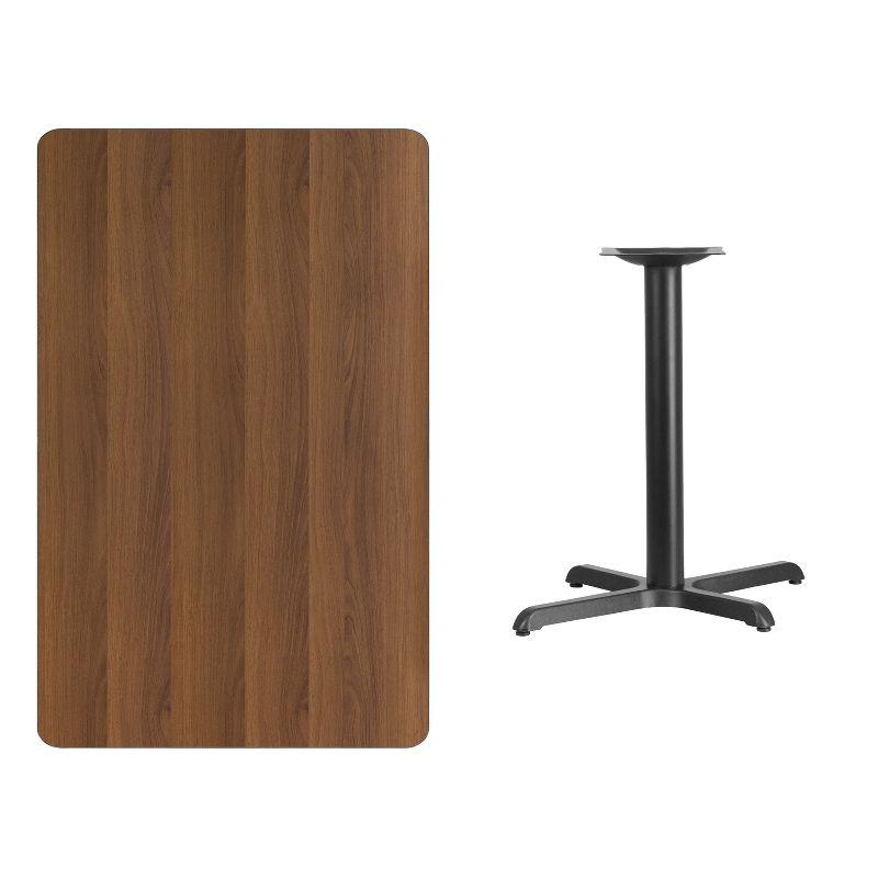 Flash Furniture 30'' x 48'' Rectangular Walnut Laminate Table Top with 23.5'' x 29.5'' Table Height Base