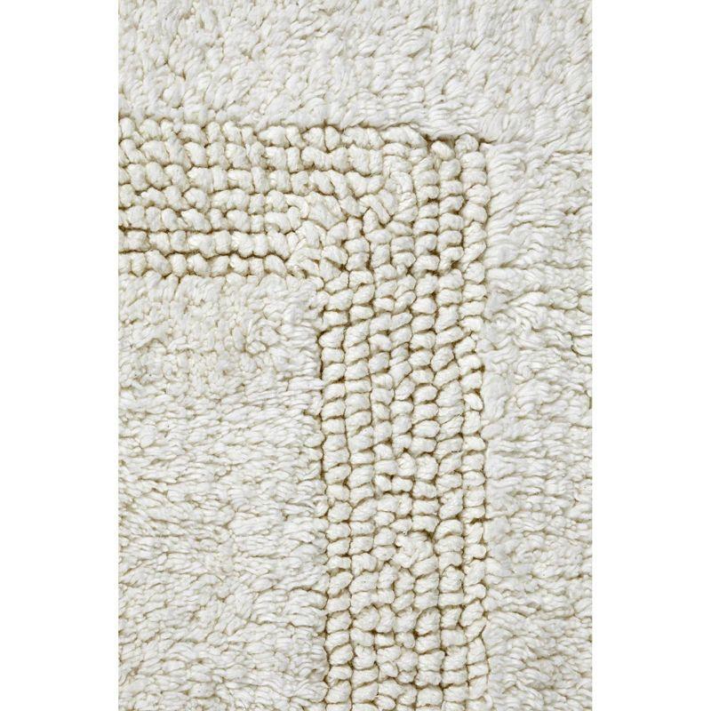 Ivory Cotton Tufted Reversible Bath Rug 24" x 40"