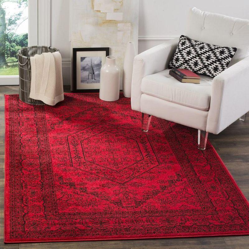 Adirondack ADR108 Machine Made Indoor Accent Rug - Red/Black - 3'x5' - Safavieh