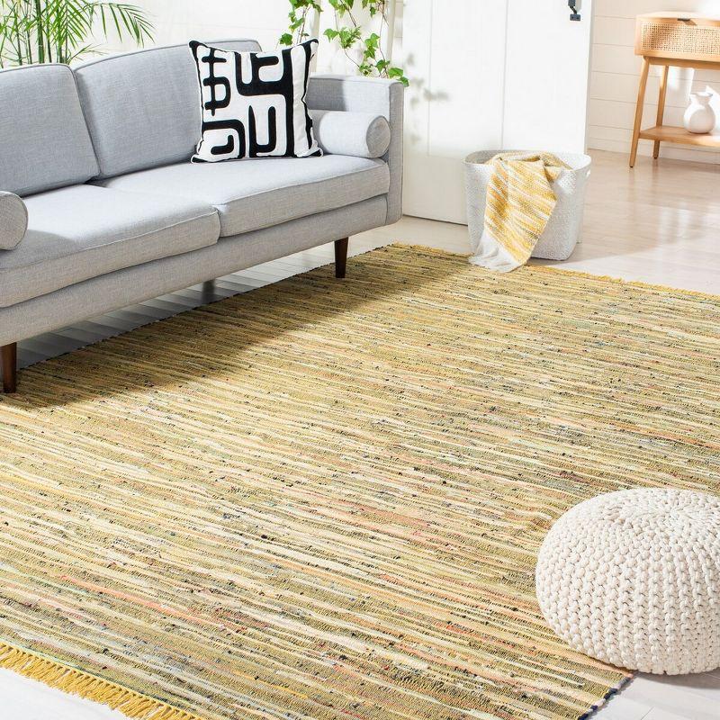 Rag Rug RAR121 Hand Woven Indoor Area Rug - Yellow/Multi - 8'9"x11'9" - Safavieh.