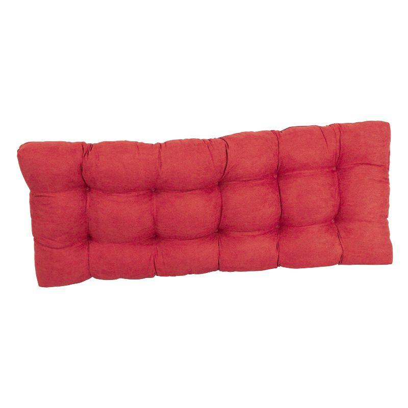 Cardinal Red Tufted Microsuede Indoor Bench Cushion 51" x 19"