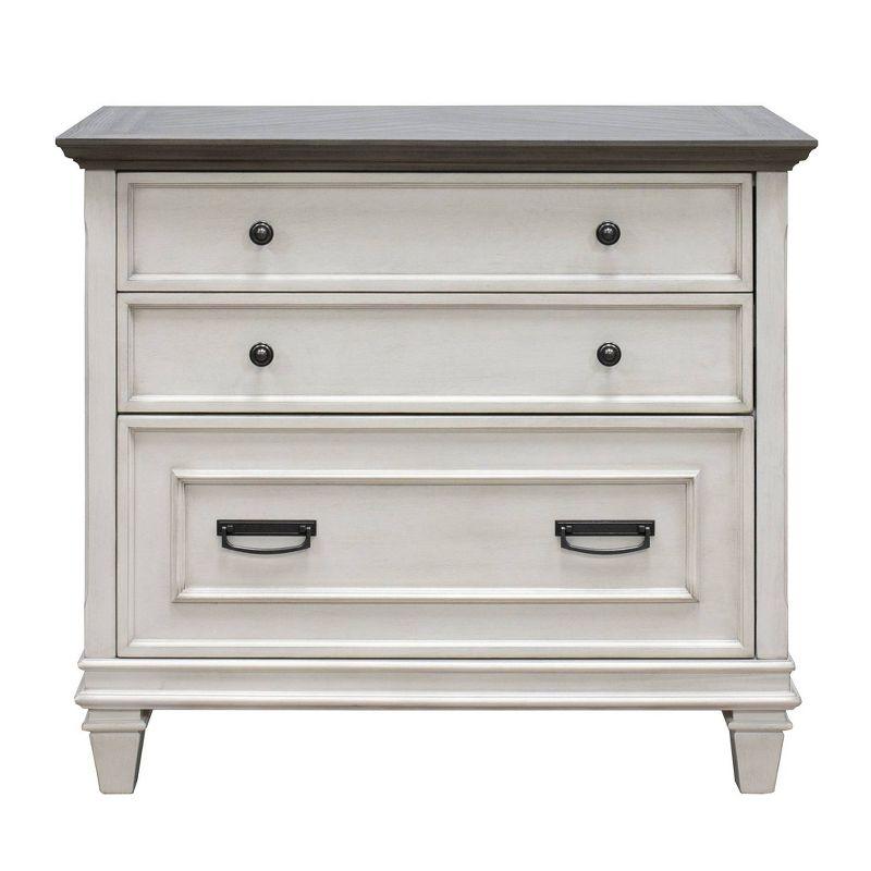 Hartford White and Gray 2-Drawer Lockable Lateral File Cabinet