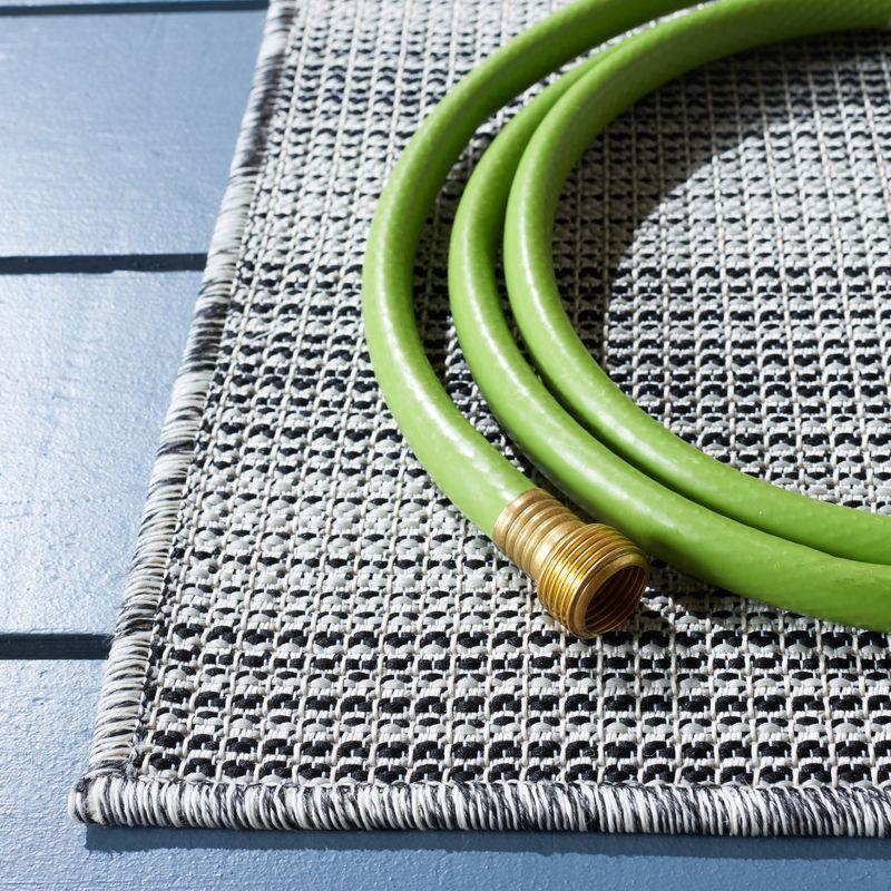 Hampton HTN231 Power Loomed Indoor/Outdoor Area Rug - Black/Gray - 6'5"x9'6" - Safavieh.