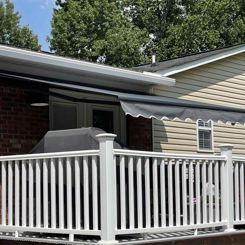 Retractable Home Patio Awning | Deck Canopy |UV Protection Sunshade | Manual Black Frame | Upgraded 2024