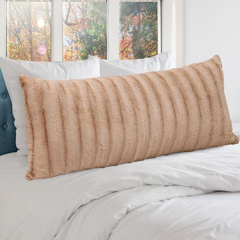 Cheer Collection Decorative Faux Fur Body Pillow - 18" x 40"