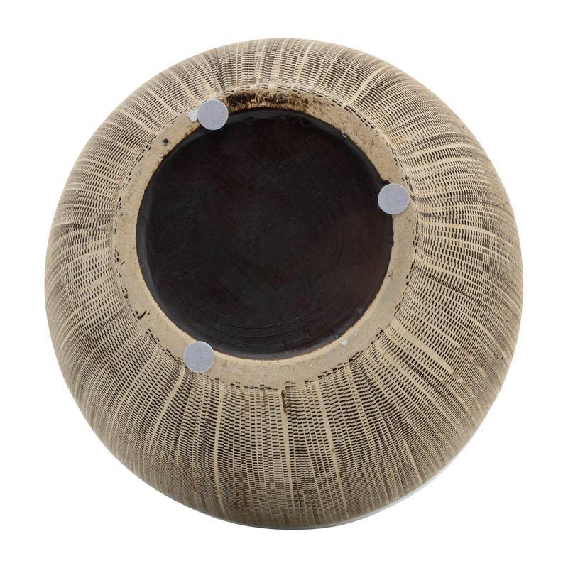 Sagebrook Home 10" Ceramic Vase - Contemporary Two Tone White and Beige Vase For Decorative Table Accent - Stylish Home or Office Decor