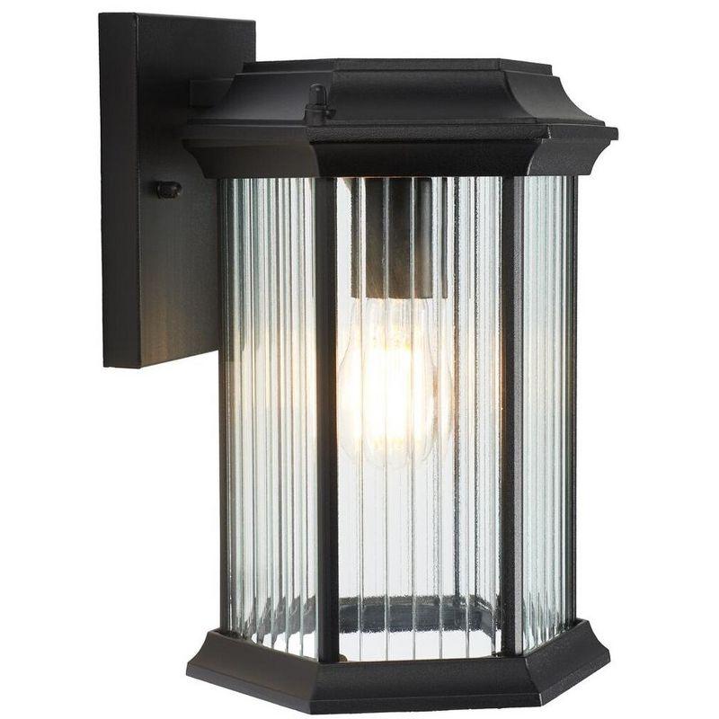 Hylan Outdoor Wall Sconce Lights (Set of 2) - Black - Safavieh.