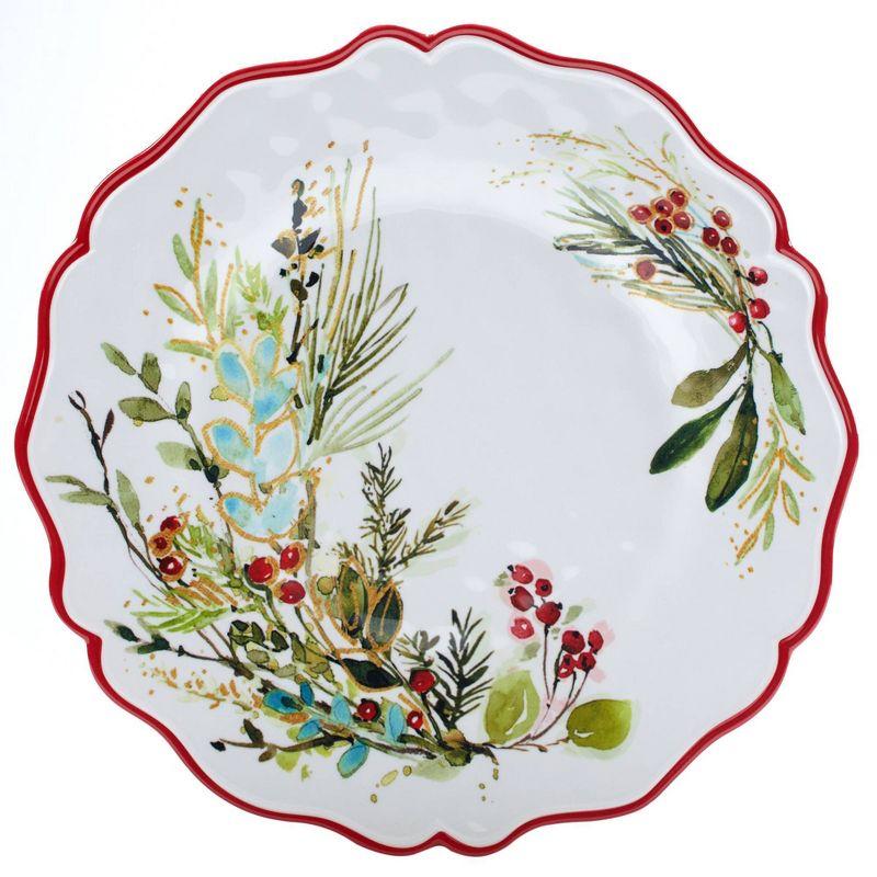 Christmas Gatherings Melamine 2pc Platter Set -  Round 14" Oval 18" x 13.5" (Set of 2)