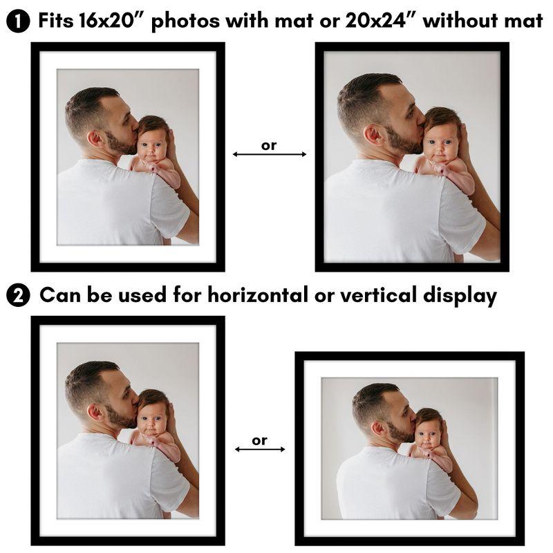 Americanflat Poster Frame - Wooden Picture Frame with Mat and Plexiglass Cover