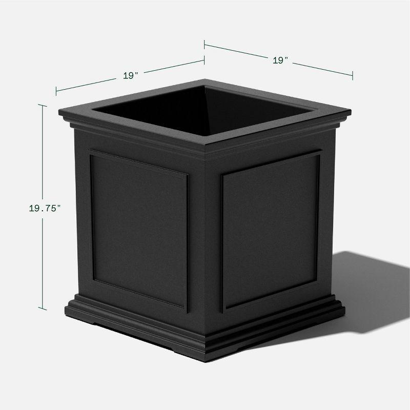 Brixton Black Recycled Plastic 20-inch Cube Planter