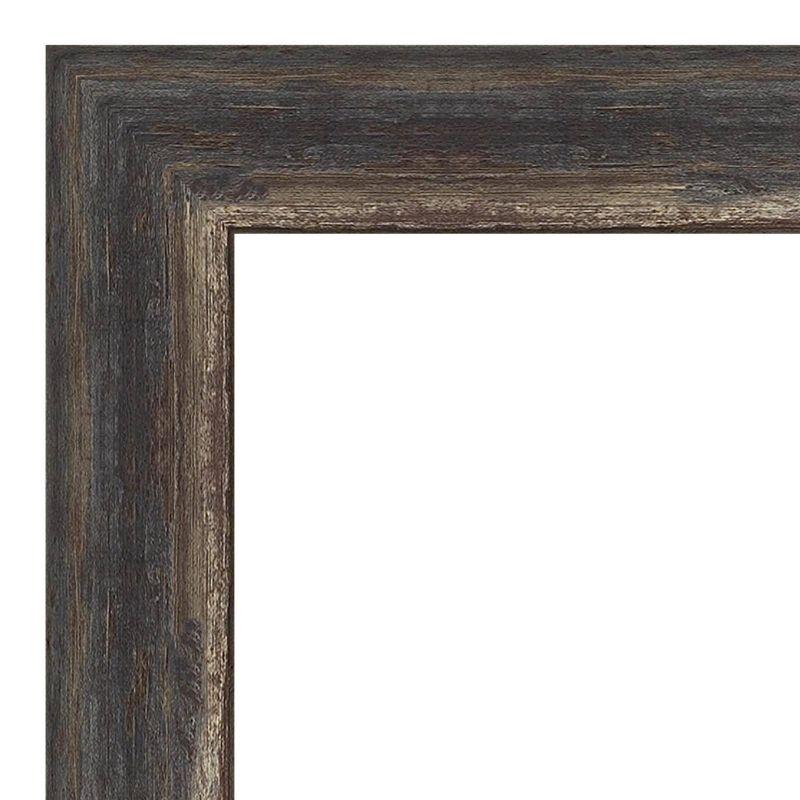 Bronze and Silver Rectangular Wood Framed Wall Mirror