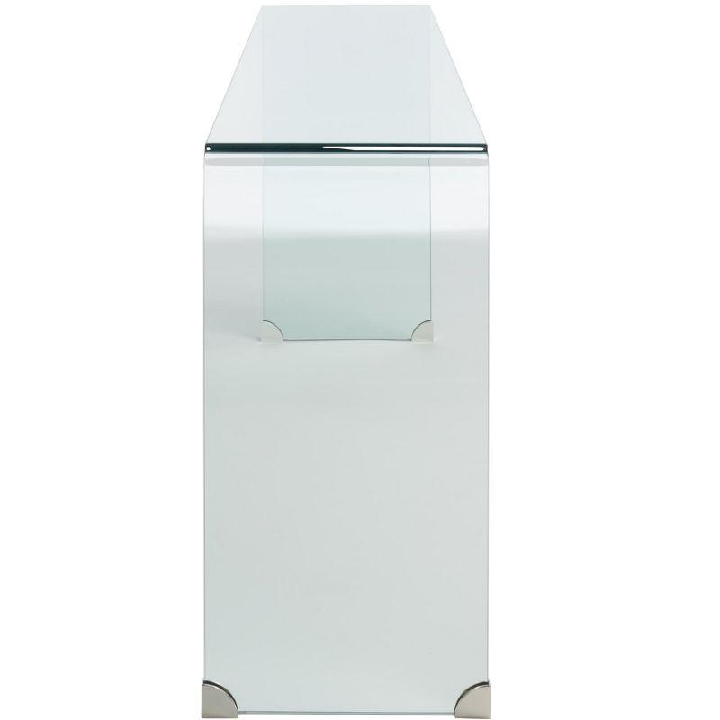 Huck Tempered Glass Console - Clear - Safavieh