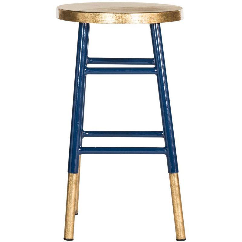 Emery Dipped Gold Leaf Counter Stool - FOX3231 - Navy/Gold - Safavieh Couture